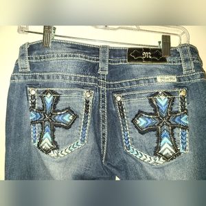Miss Me Signature Boot Cut Jeans With Blue Accents * Size 28